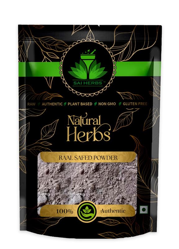 SAI HERBS Raal Safed Herbal Powder - Dammar Resin White Herbal Powder - Pure & N