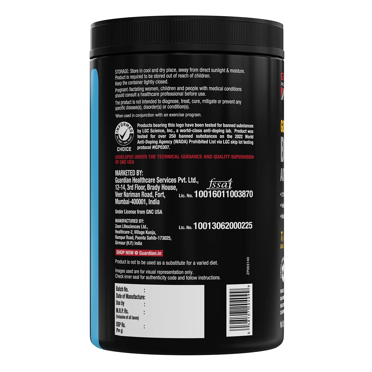 GNC AMP Gold Series BCAA Advanced | 400 gm | 30 Servings | Fastest Musc- image 3