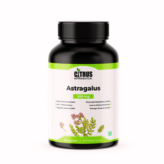 CITRUS NUTRACEUTICAL Astragalus Extract 500 mg For Antioxidant, Boost Immunity, Supports Heart, Lungs, Kidney and Liver Health- 60 Capsules