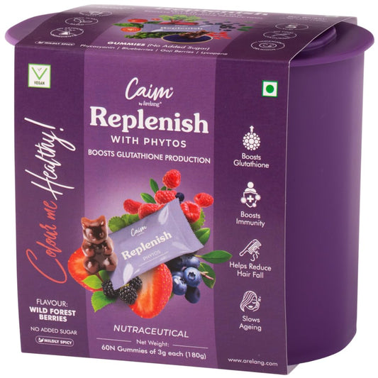 Caim by arelang | Replenish with Phytos Vegan Gummies Sugarfree | Made with 100%