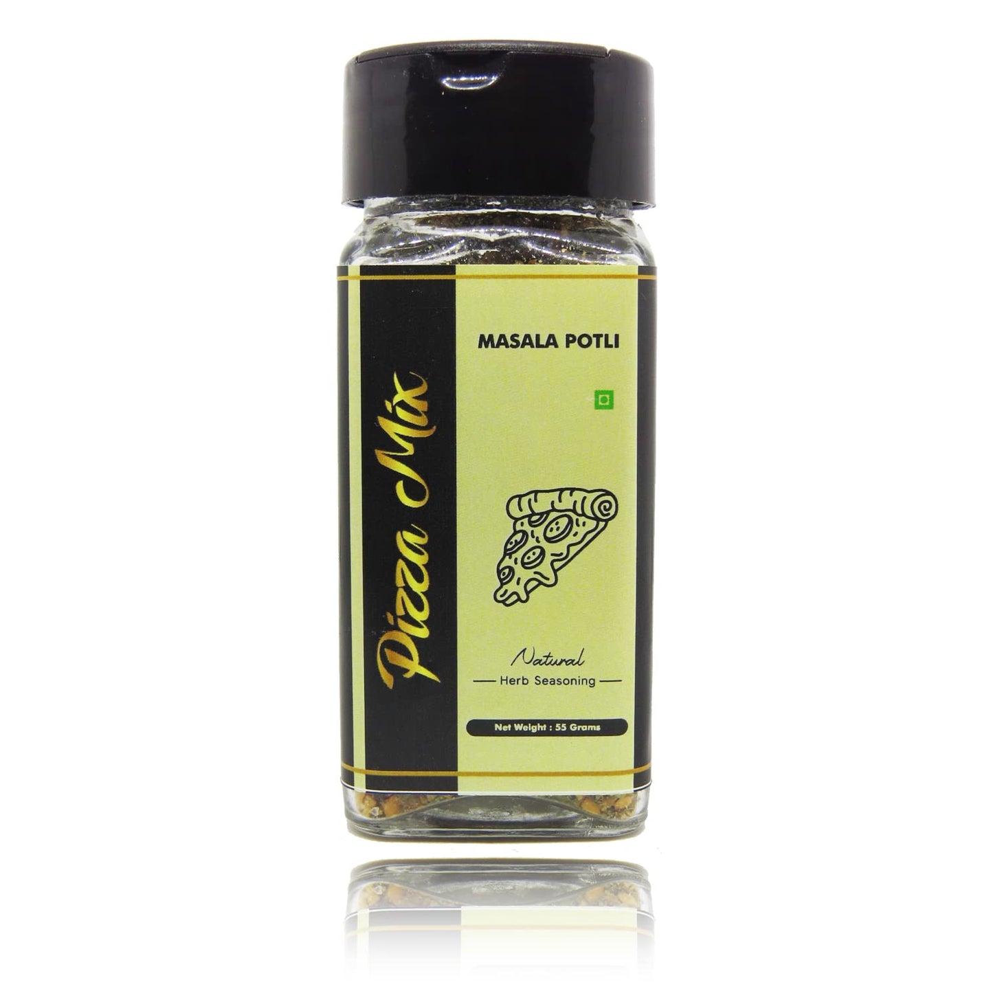 Masala Potli Dried Mixed Herbs Multipurpose Pizza Pasta Italian Seasoning for Cooking, Garnishing (Pizza & Pasta Seasoning, Sprinkle Glass Packing - 55 Grams)