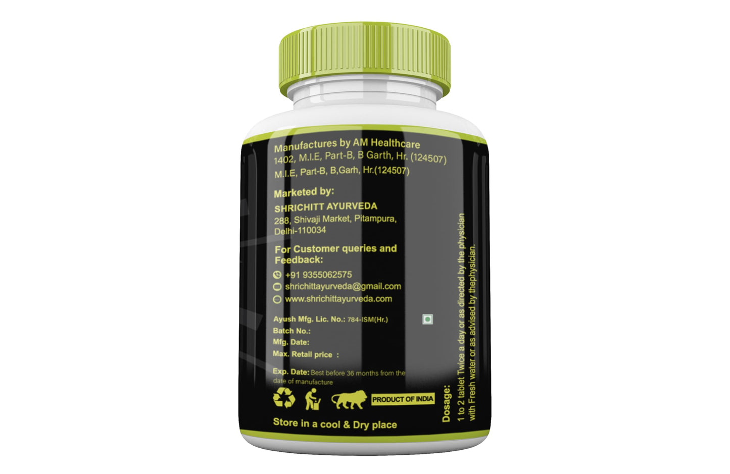 Shrichitt Ayurveda Pushtikaya Tablets for Healthy | Herbal Ayurvedic Supplement for Strength & Nutrition Support (60 Tablets Pack of 1)