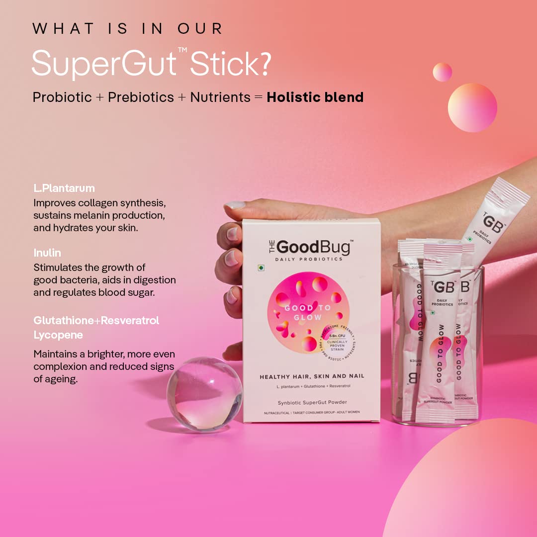 The Good Bug Good To Glow SuperGut Powder for Glowing Skin | Pre & Prob- image 6