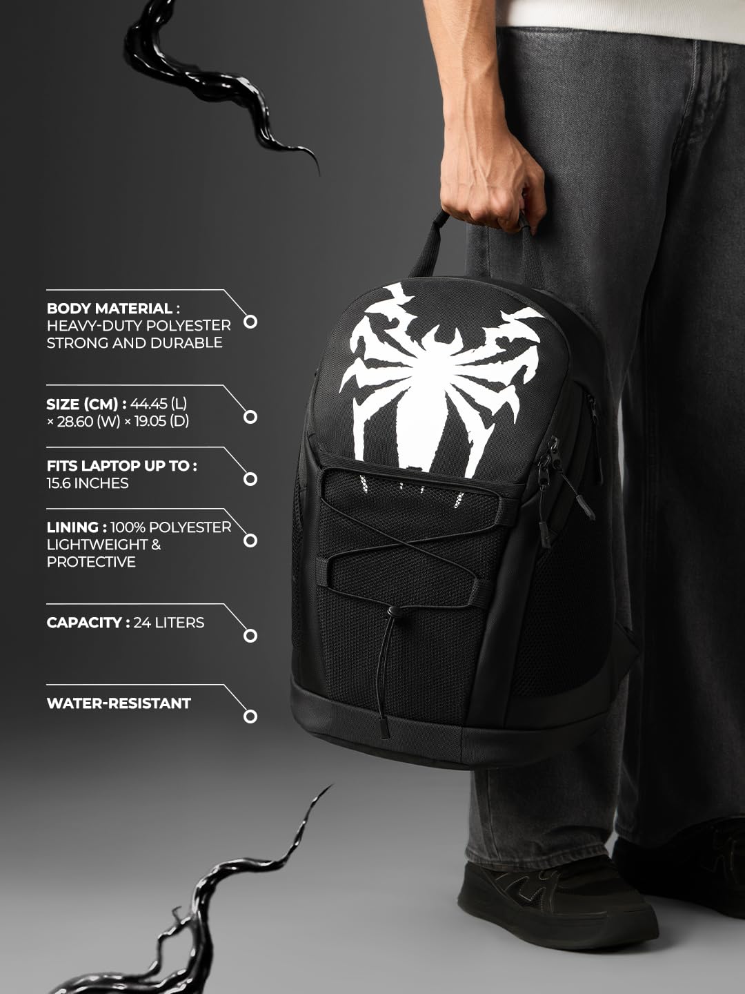 The Souled Store Venom: Lethal Backpacks | High-Performance Urban Tech Bag | Water-Resistant Multi-Pocket Laptop Rucksack for Men & Women | Durable & Stylish Travel Backpack