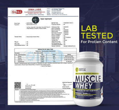 Muscle Asylum Premium Whey Protein | 1kg, 25 Servings | Kesar Pista | W- image 9