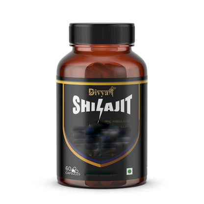 Divya Shree Shilajit | 100% Pure Himalayan Shilajit I 60 Capsules | Enhances Stamina, Energy, and Power | Supports Healthy Testosterone Levels
