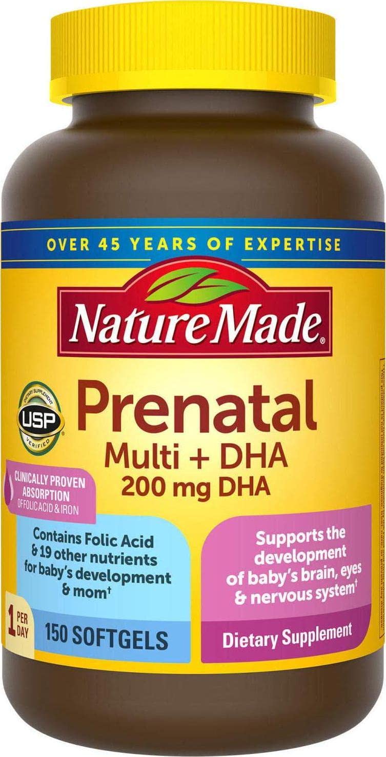 Nature Made Prenatal Multi + DHA, 200Mg Softgel, 150 Count