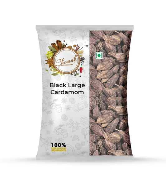 Chounk Black Cardamom | Natural Big Cardamom Bold Aroma & Flavor | Moti Elaichi Whole | Badi Elaichi Whole No Artificial Colors and No Preservatives - 50 Grams
