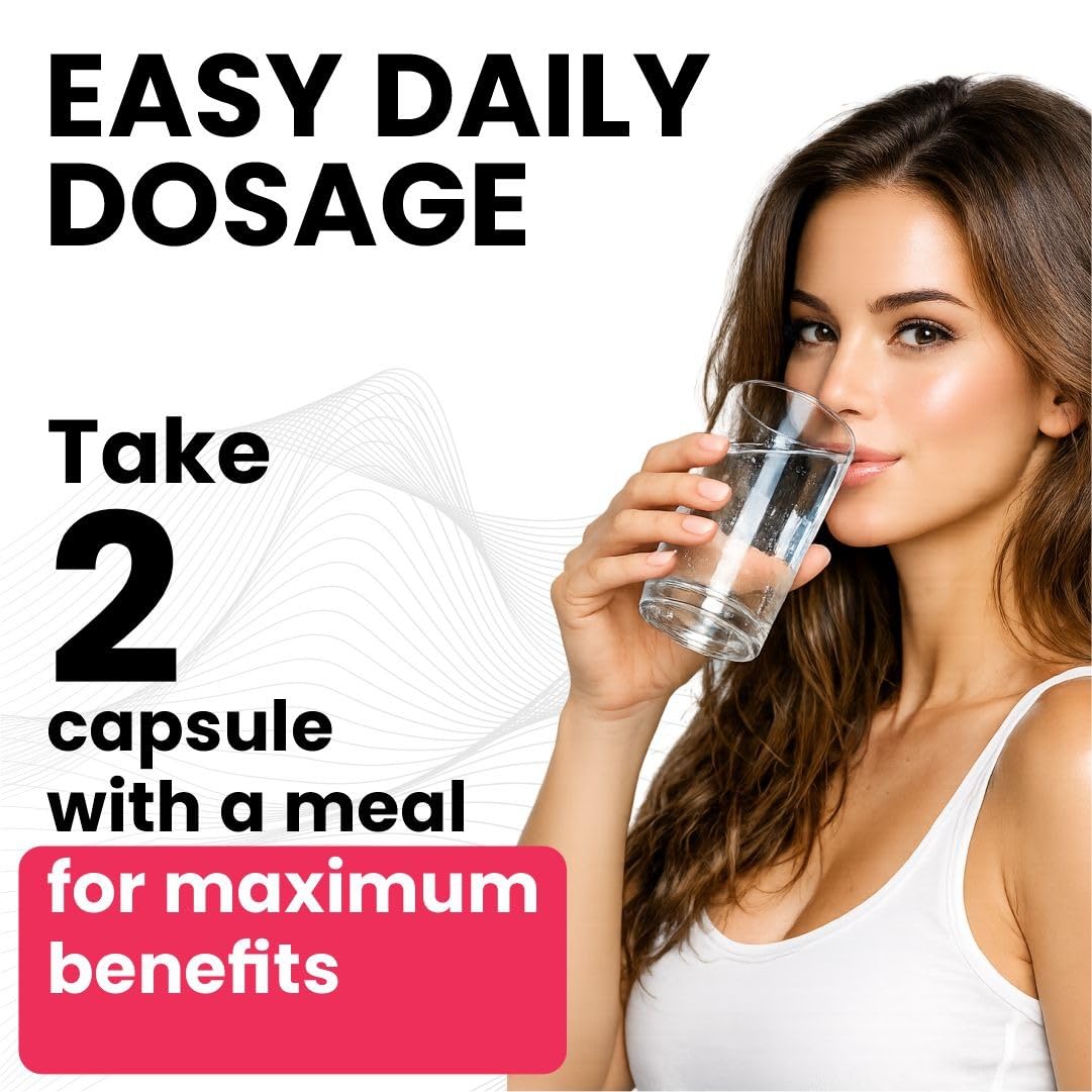 Raskam Plant Based Collagen- Anti-Aging Supplements For Women,Natural,Youthful Glow,Wrinkle-Free Skin,Promotes Skin Regeneration,Improves Skin Elasticity,Silica&Hyaluronic Acid-60 Capsules