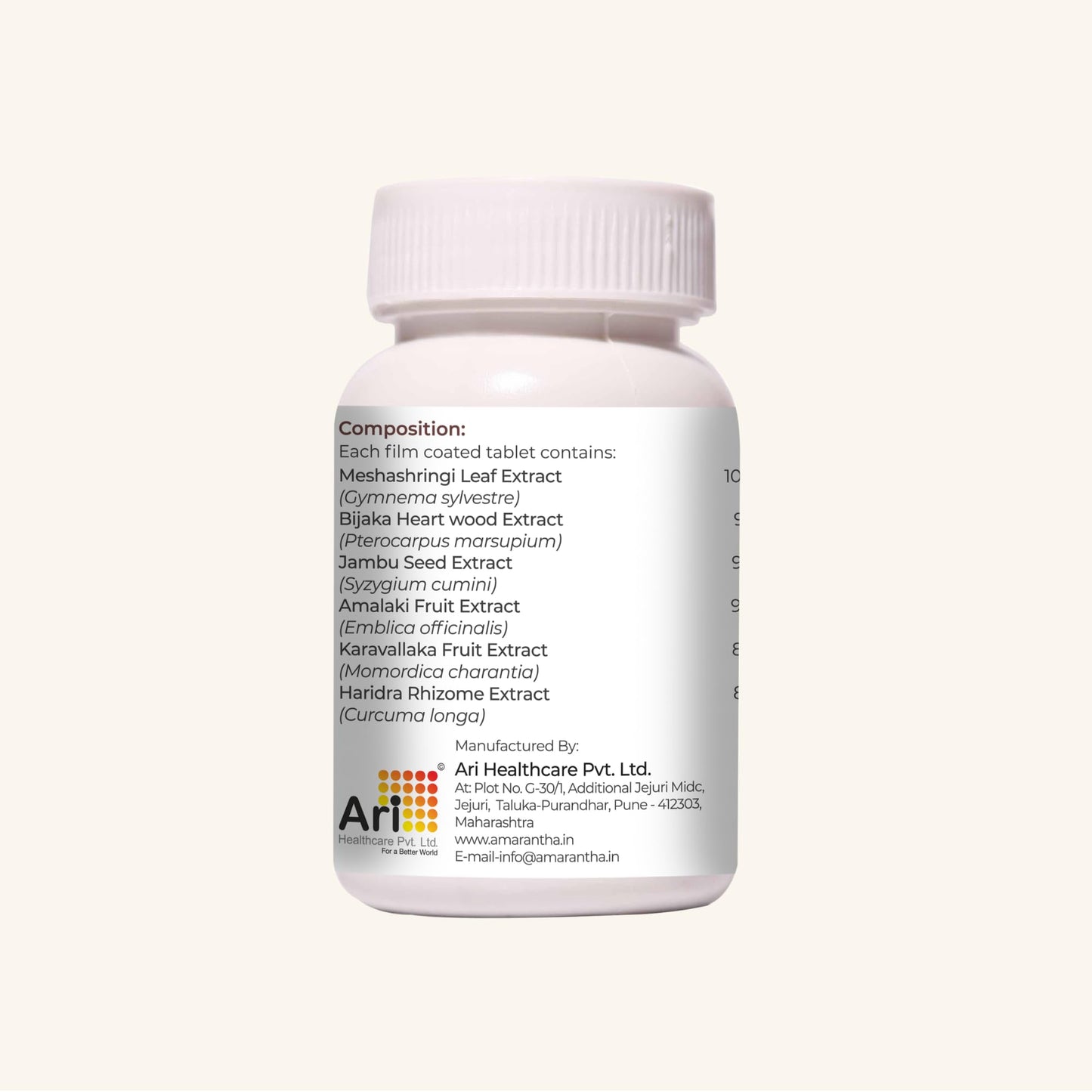 Amarantha Diabulin Tablet - Ayurvedic Blood Sugar Support (60 Tablets) | GMP Certified | Tested for Heavy Metals & Microbes | With Extracts Meshashringi, Bijak & Karela