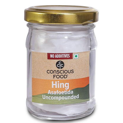 Conscious Food Asafoetida | 100% Pure Hing | Non Compounded | 10g | Extra Strong & Hand Pounded