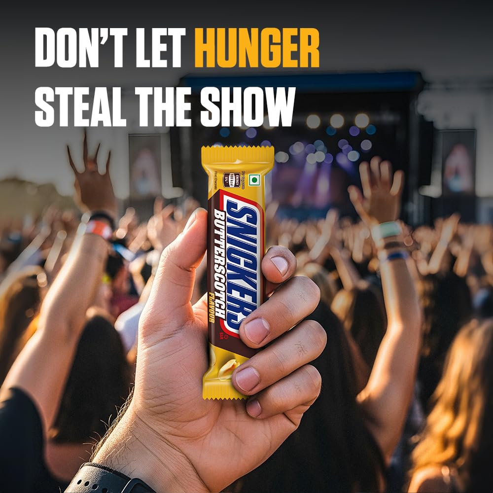 Snickers Butterscotch Flavoured Chocolate Bar | Loaded with Crunchy Peanuts, Nougat & Caramel | Irresistibly Nutty Chocolate Bar | 40g | Pack of 10