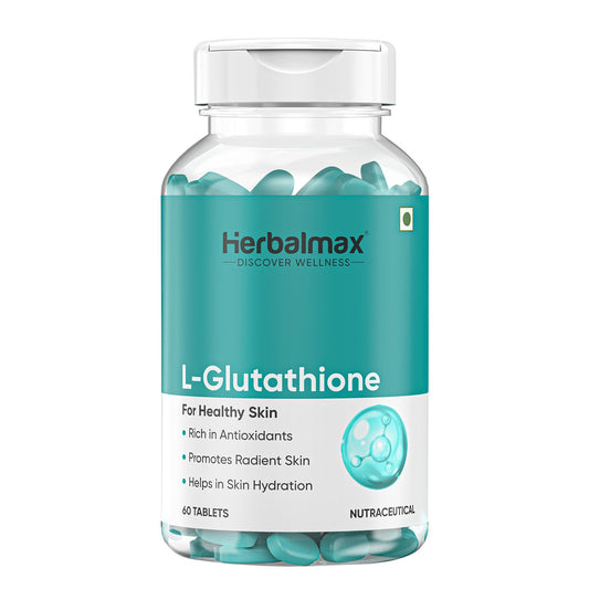 Herbal Max L-Glutathione Tablets for Skin Glow – 60 Tablets | With Vitamin C & Antioxidants | Supports Radiant & Healthy Skin | Unisex Supplement