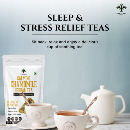 Vanalaya Calming Chamomile Herbal Tea From dried Chamomile Flowers (100gm)