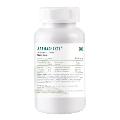 7vik Aatmashakti (Triphala 90 Tablets) 750mg - Supports Healthy Digestion | Improves Bowel Wellness| Relieves Constipation (Pack of 1)