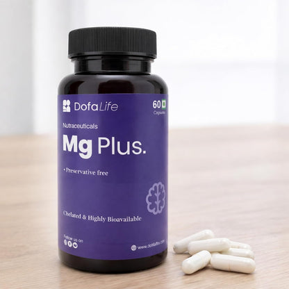 DofaLife Magnesium Glycinate Capsules 1000mg | Highly Absorbable Chelated Magnesium | Supports Muscle Recovery, Sleep, Bones & Nerve Health | 60 Veg Capsules