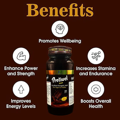 Bioford Protiwel Malt Health Drink | For Strength, Immunity and Overall Health Support | For Kids & Adults 400g (Pack of 1)