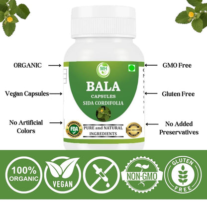 Morsan Healthcare Bala Capsules (Sida cordifolia) | 60 Veg. Capsules 500 Mg. | Made with Natural Ingredients (Pack of 1)