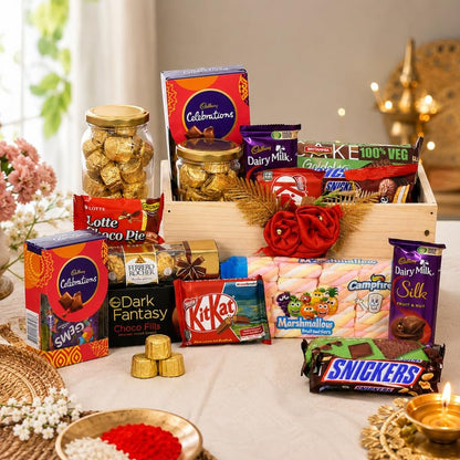 NUTRI MIRACLE Diwali Gift Pack for Boss Manager and Colleagues | Assorted Chocolates Festive Gift Box for Office Gifting