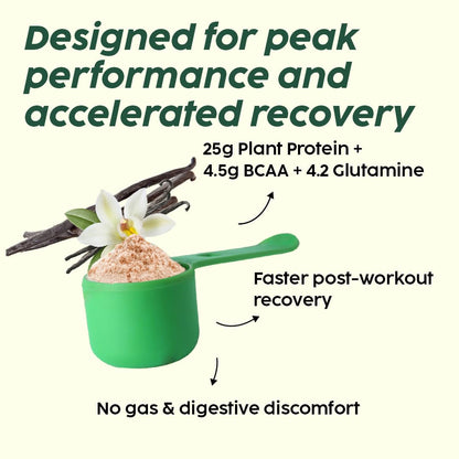 PLIX - THE PLANT FIX EVOLVE Performance Plant Protein Powder For Muscle Gain And Recovery (Vanilla Flavour) 1Kg, Vegan Protein Drink With B12 Vitamin, Helps To Boosts Immunity, No Added Sugar