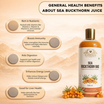 Sea Buckthorn Pulp Concentrate 500ml | Cold-Pressed | Rich in Vitamin C, Omega 3, 6, 7, 9 & Antioxidants | Immunity, Skin Glow & Gut Health Support | Nutritional Supplement for Total Body Care & Wellness (Pack of 2)
