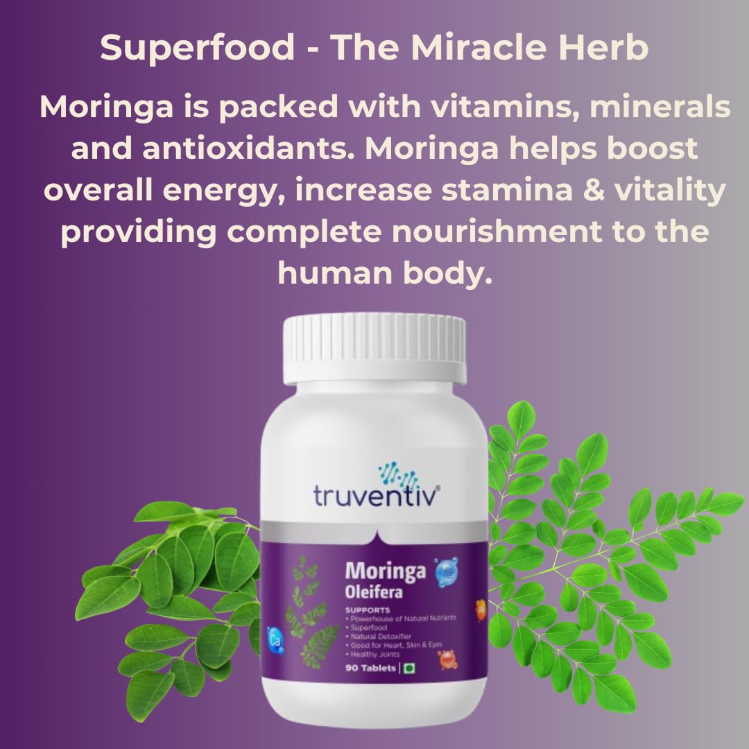 Truventiv Moringa Oleifera 500 mg Gold Standard 100% Pure & Premium - 90 Tablets