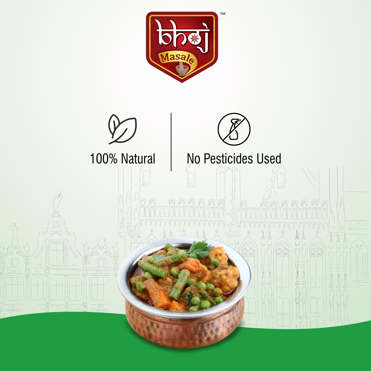 Bhoj Masale Sabji Masala Powder Net 450GM | Spices with Natural Ingredients For Healthy and Delicious Cooking. No colour, no preservatives, no onion & no garlic (Jain Masale)