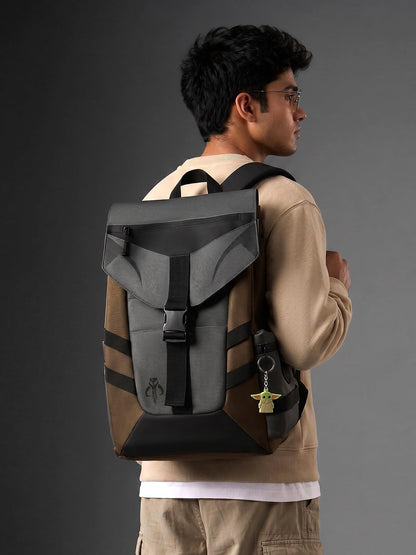 The Souled Store Star Wars: Mandalorian Backpacks | Official Lucasfilm Merchandise | Premium Water-Resistant Laptop Bag with Grogu Graphic | Durable Urban Travel Rucksack for Men & Women