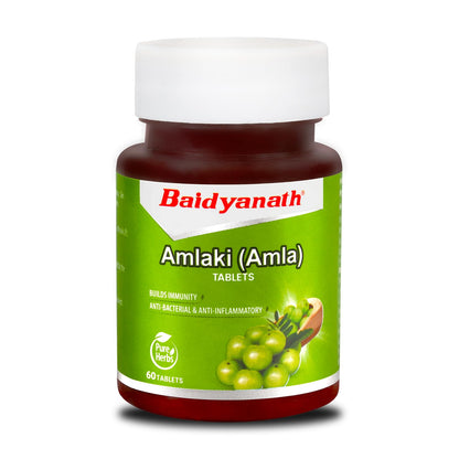 Baidyanath Amlaki (Amla) 60 Tablets - Natural Health Booster for Enhanced Hair,