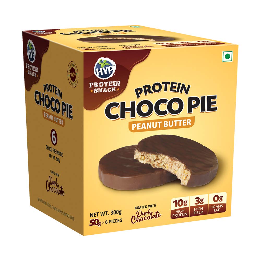 HYP - Protein Choco Pie, Peanut Butter (6x50g) | 10g Protein per Choco Pie | Con