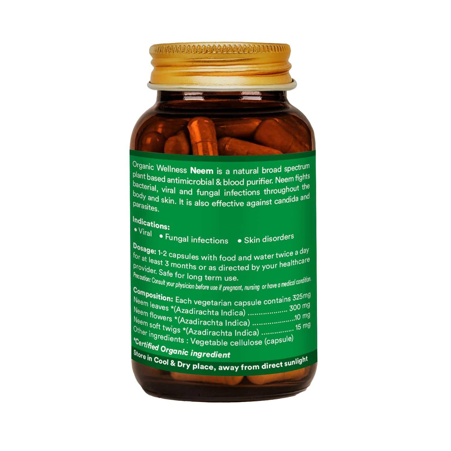 Organic Wellness Neem Ayurvedic Capsules Blood Purifier Anti Acne Anti- image 7