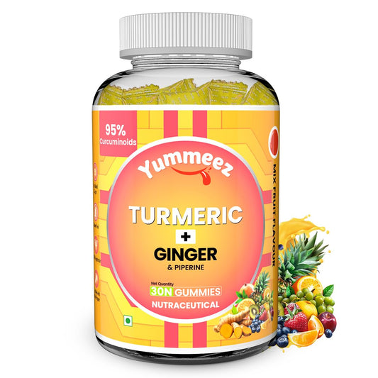 NATURYZ Turmeric + Ginger Gummies – Lung detox Supplement with 95% Curcumin & Piperine | Powerful Joint, Immunity, Respiratory & Inflammation Support | High Absorption Formula with Curcuma Longa Extract | Vegan, Non-GMO, 30 Gummies (Mix Fruit Flavour)