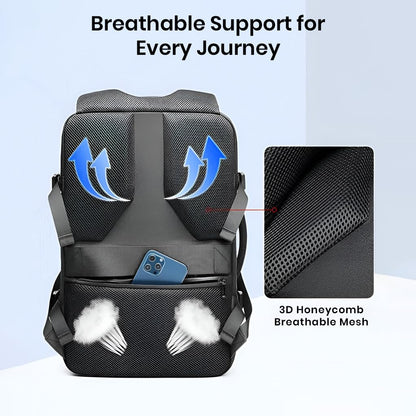 TECPHILE Airpack Laptop Backpack Vacuum Bag for Men Travel Waterproof Large Capacity 22L-45L Convertible Duffle Bag, fit for 17.3” Laptop USB Charging Port, Travelling Bag (Bag + Vacuum Pump)