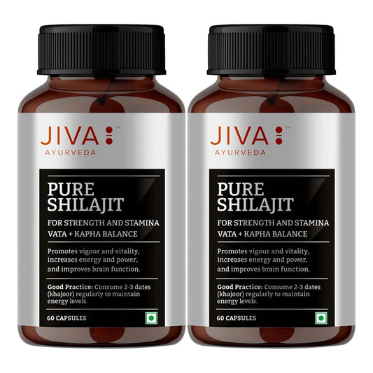 Jiva Pure Shilajit 100% Pure & Natural 60 Capsules (Pack of 2)