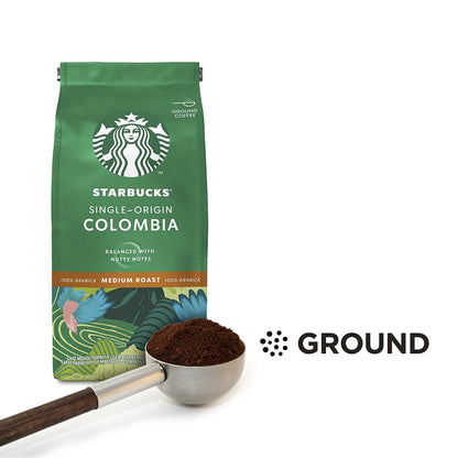 Starbucks Colombia Medium Roast Ground Coffee Packet, 200g