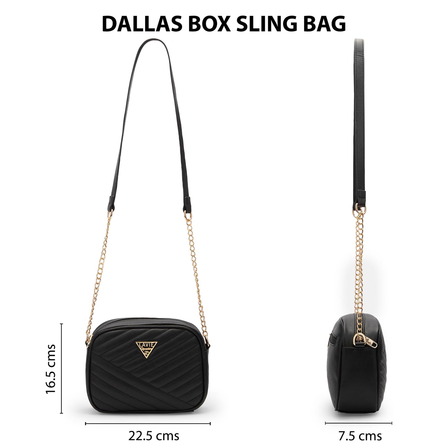 Lavie Signature Dallas Woman's Box Crossbody Sling Bag | Ladies Purse Handbag | Gift for Women