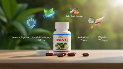 NAVEENYA KAYA HEALTHCARE Noni Capsule Herbal Supplement with Pure Noni Fruit Extract, Ocimum Tenuiflorum, Garcinia Indica, and Centella Asiatica