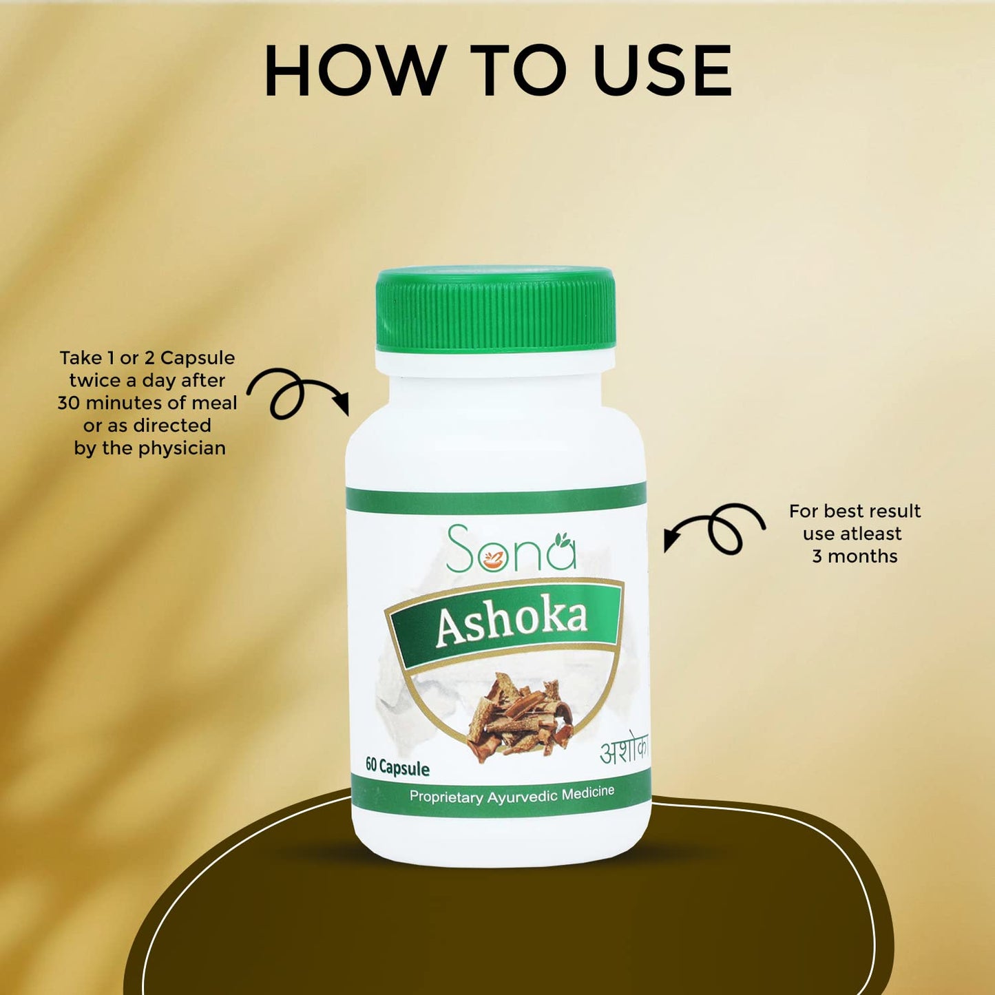 SONA HEALTH CARE Organic Ashoka Capsules - 60 Capsules (Pack of 2)