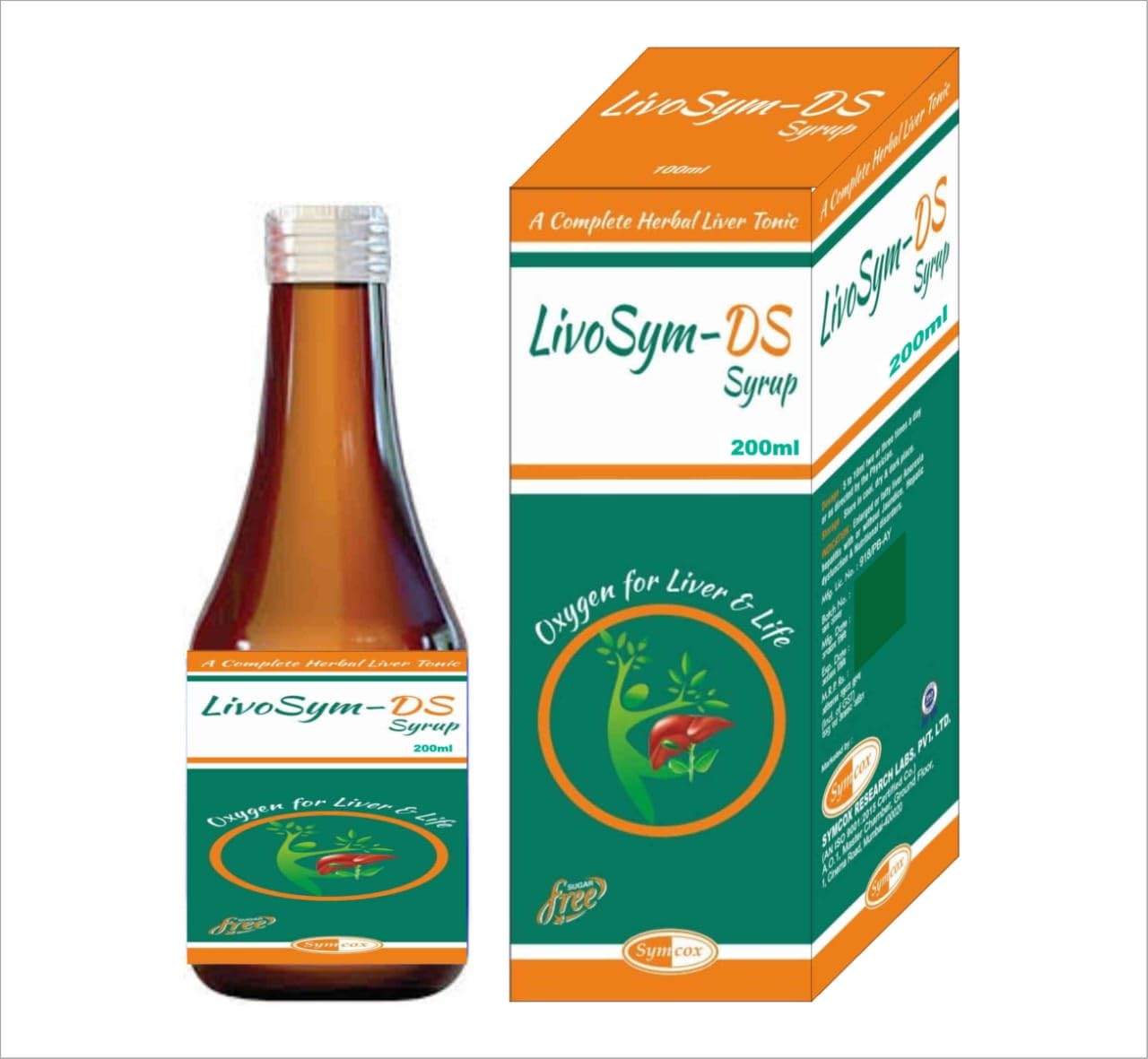 SYMCOX Livosym Herbal Syrup 200ml Beneficial For Liver Detoxification with Bhringraj, Makoy | Cleanse the Digestive System and Purify Blood-1 Bottle
