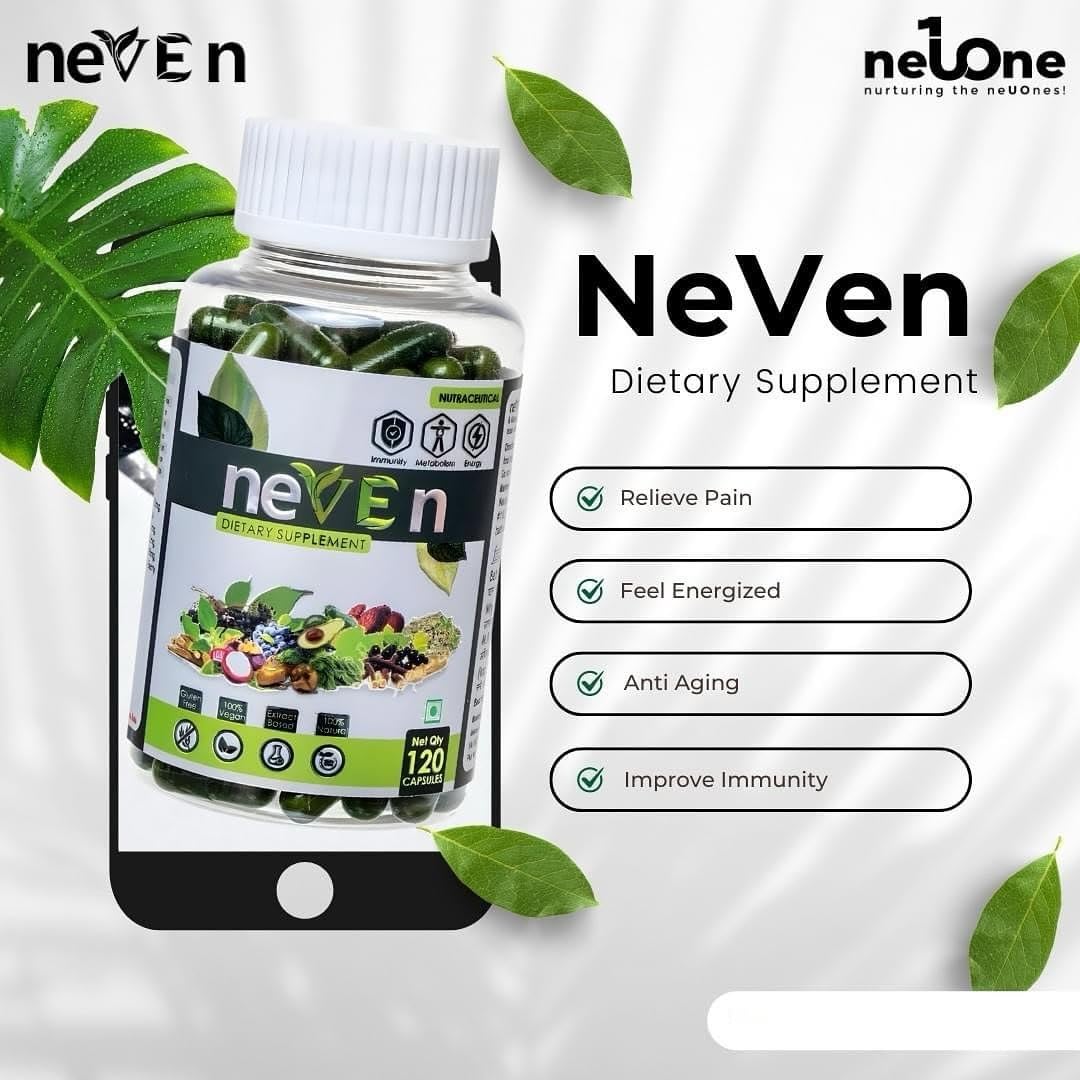 NeuOne Neven Dietary supplement an Ayurvedic properietary medicine power of18 ingredients 120 capsules
