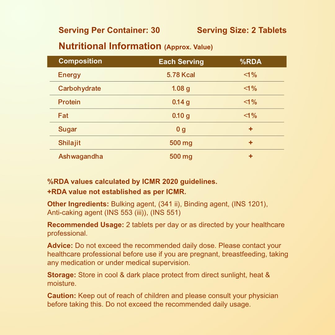 CUREFOREVER Shilajit & Ashwagandha Tablets 1000mg/Serving - Natural Ayu- image 3