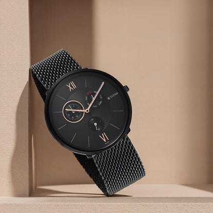Titan Black Dial Analog Watch for Men-1877NM01