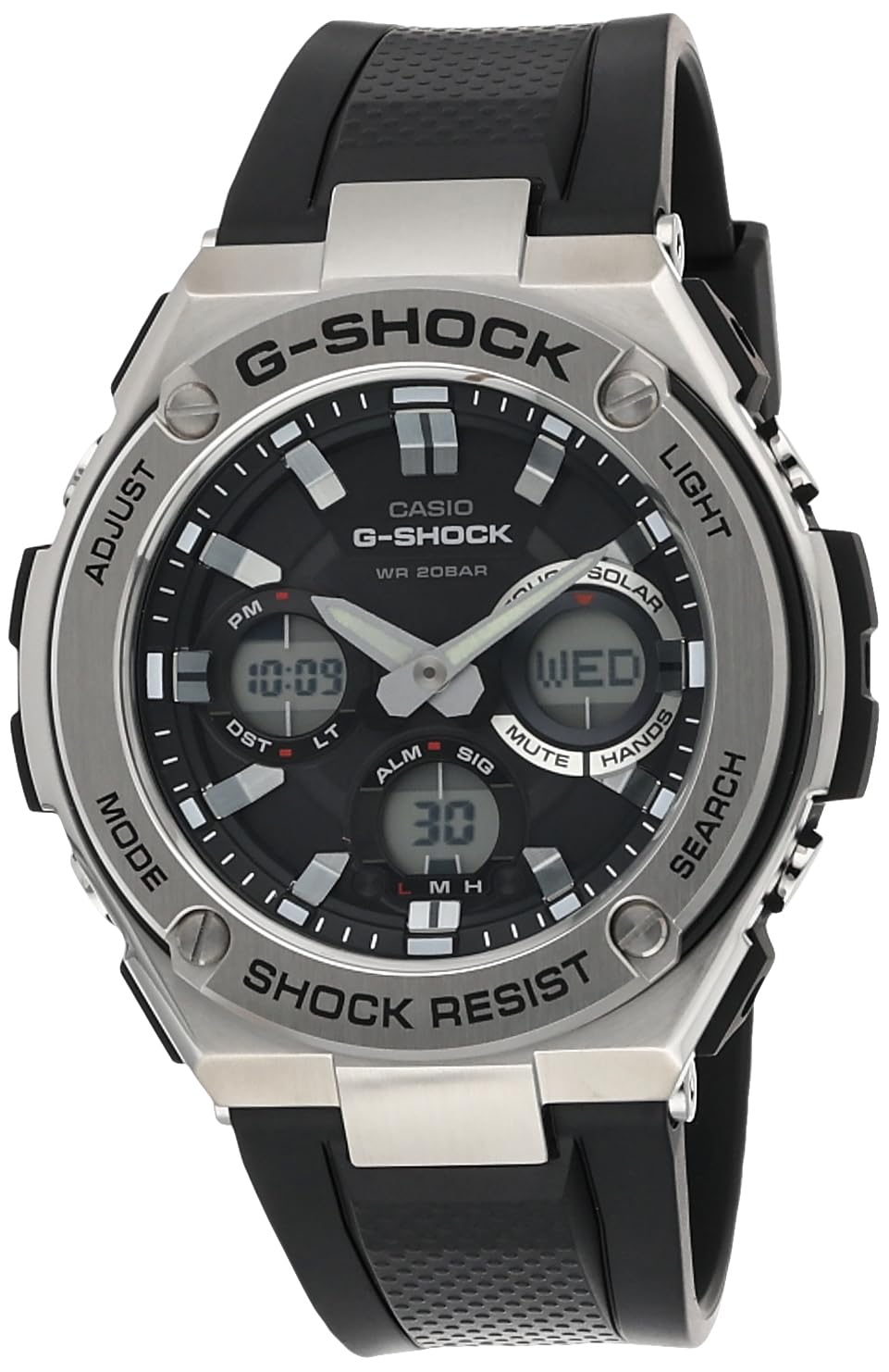 Casio G-Shock GST-S110-1ADR Analog-Digital Black Dial Men Watch Black Resin Strap (G609)