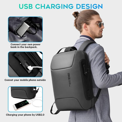 BROGBUS New Anti Thief Laptop Bag Backpack Fits for 15.6 inch Laptop Backpack Multifunctional Backpack WaterProof for Business Shoulder Bags (Grey)