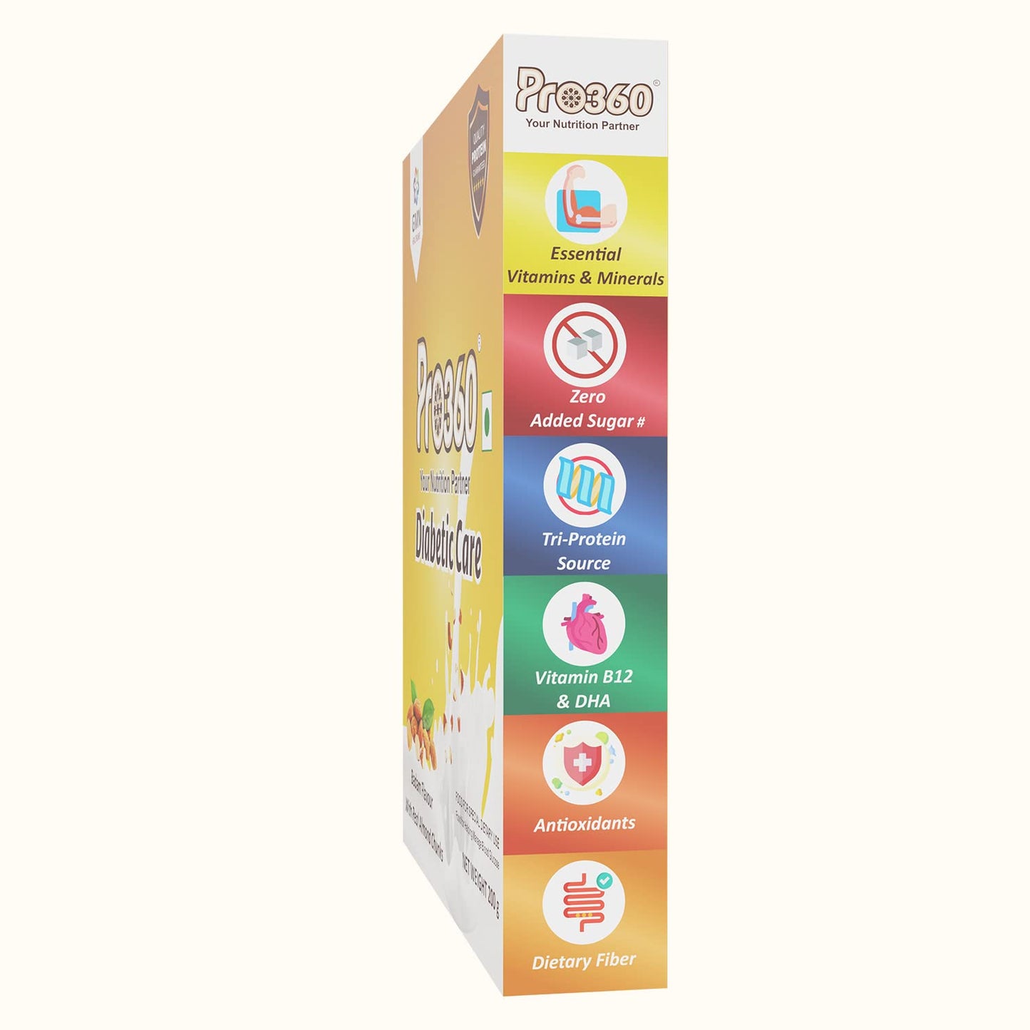 Pro360 DiabetiCare Pro Nutritional Diabetic Protein Food Supplement Powder to Manage Diabetes and Blood Glucose for Adults - 200gm (Badam Refill)