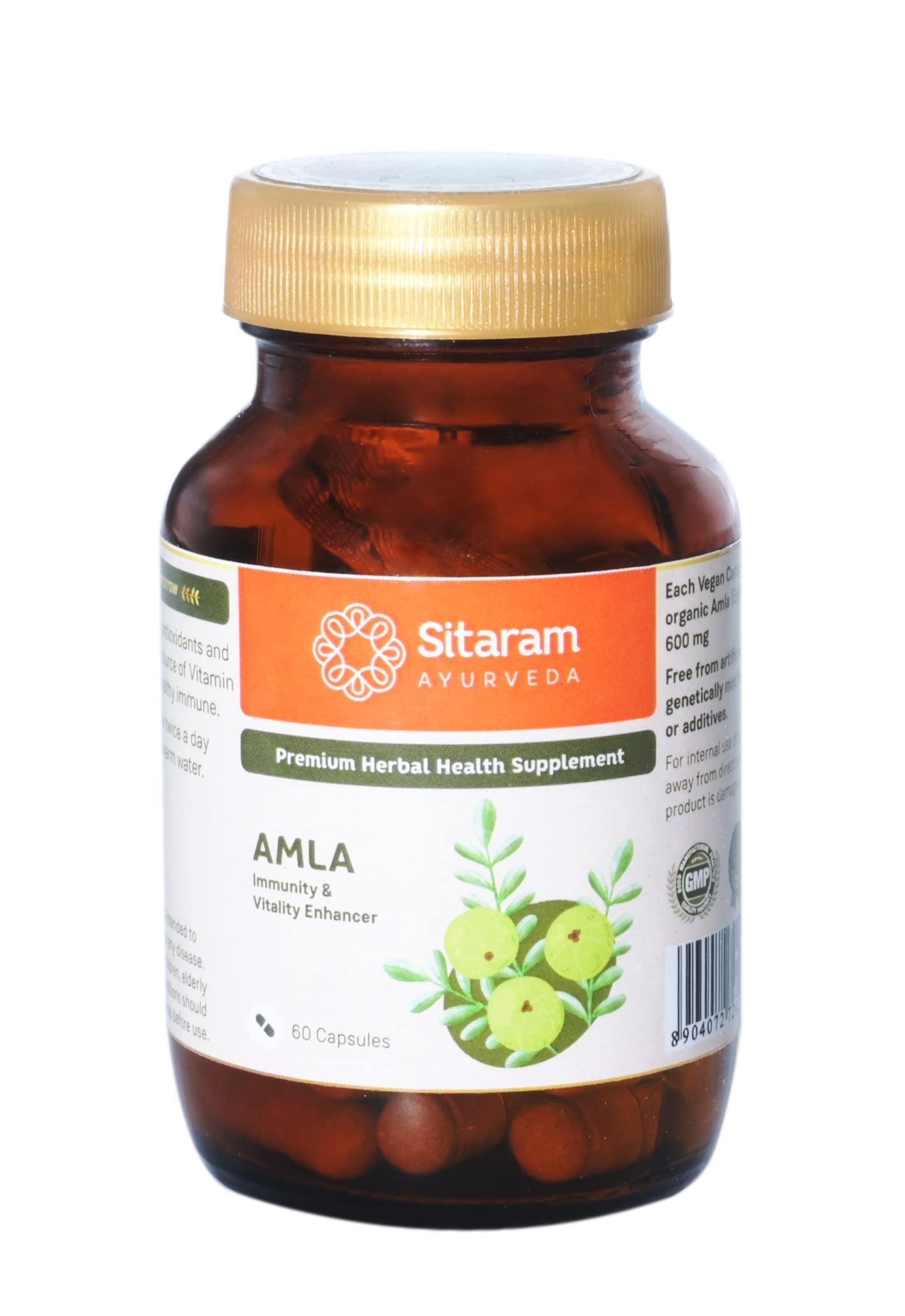 Sitaram Ayurveda Amla Capsules 60 Nos | More Potent 600 MG Extract | Health Booster | Rich in Anti Oxidants | Provides Protection Against Infection.