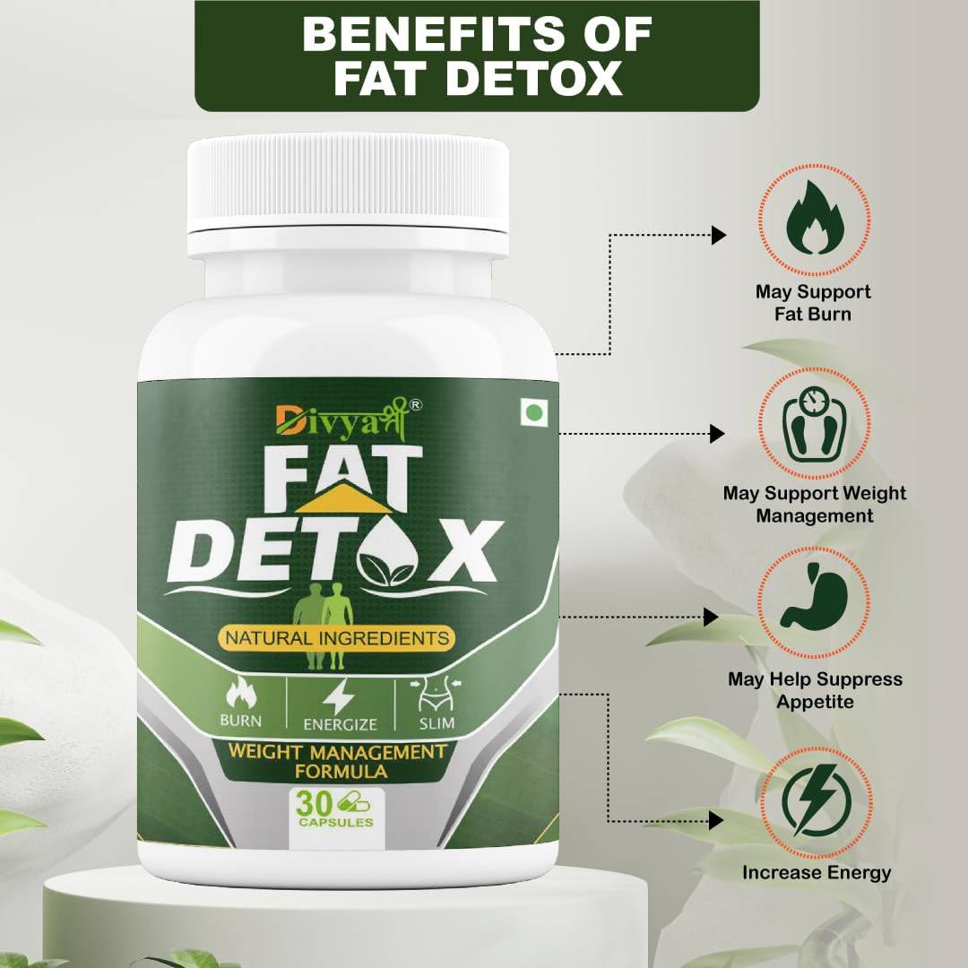 Divya Shree Fat Detox | Ayurvedic Capsules | Herbal Fat Burner for Weight Management & Metabolism Boost (30 capsules)