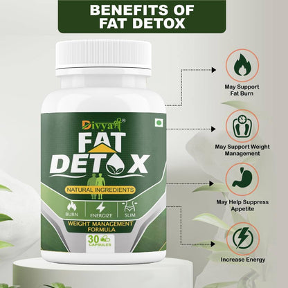 Divya Shree Fat Detox | Ayurvedic Capsules | Herbal Fat Burner for Weight Management & Metabolism Boost (30 capsules)
