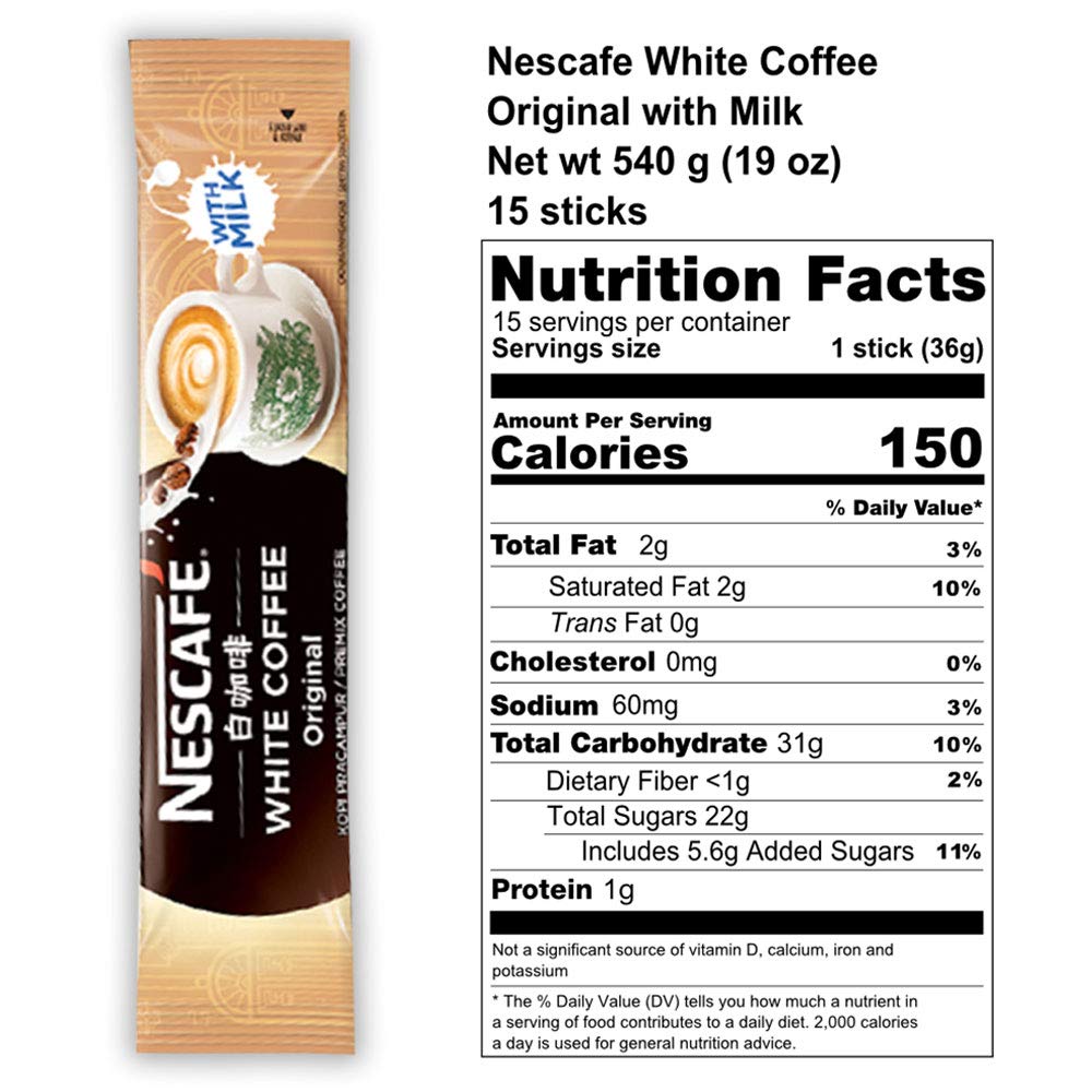 Nescafe Ipoh White Coffee Original (15 Sachets) - "Oh So Creamy" Premix Instant Coffee Deliciously Milky, Creamy & Aromatic Coffee With A Rich Layer Of Foam Just Mix With Water - Instant, Bag, 0.68 Kg