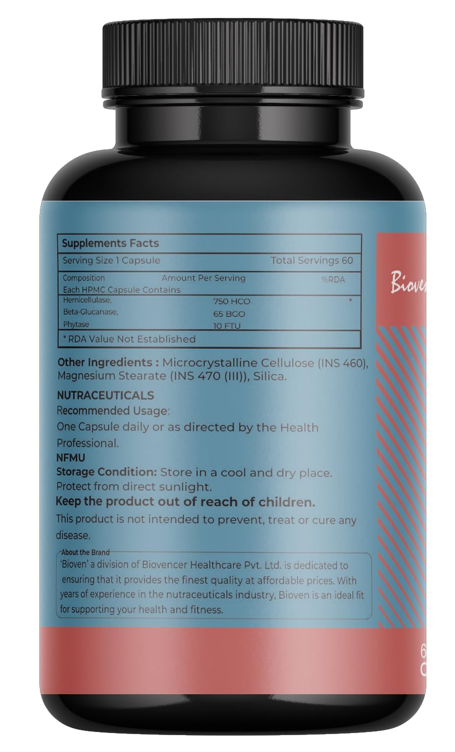 Biovencer Enzyme Restore | Provides Enzymes Found in Uncooked Food | Helps to Reduce Indigestion | Highly Concentrated | Have High Activity Level | Pack of 60 Veg Capsules